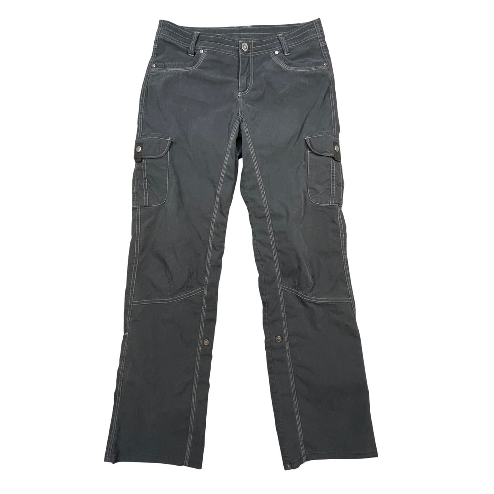 KUHL Black Contrast Stitch Cargo Hiking Pants Women 10 REG